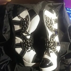 Black and White Boots